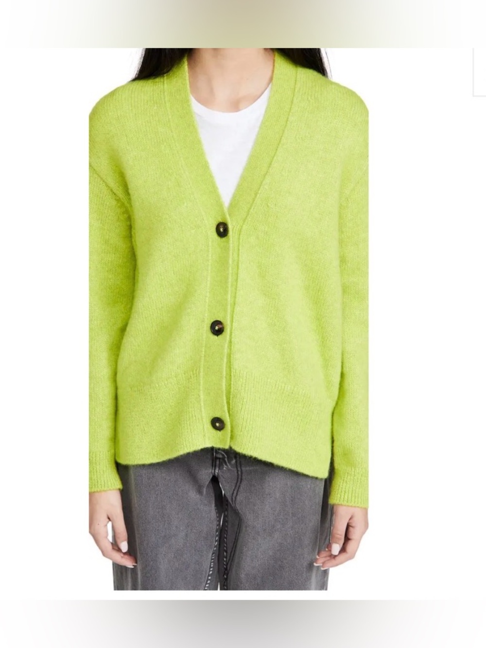 Closed Knit Cardigan - Bitter lemon {lime green}